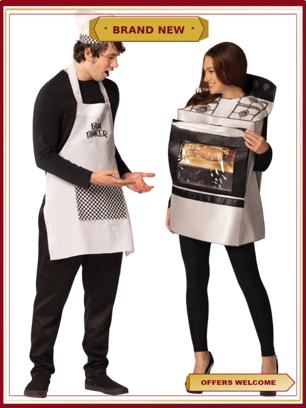 Bun in the Oven & Bun Maker Couple Halloween Costume Adult One Size